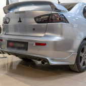 Юбка заднего бампера Zodiac Mitsubishi Lancer 10 - Под одинарную выхлопную систему